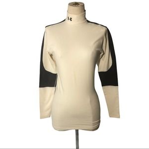 UNDER ARMOUR M  fitted long sleeve ivory mock neck